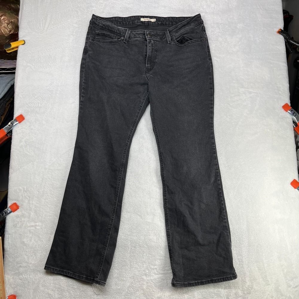 Levi's Superlow Boot Jeans Women's Washed Black Denim‎ Slim Curvy Fit - 36X30